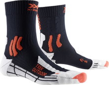 X-Socks Trekkingsocke Trek Outdoor 4.0 - optimaler Komfort für lange Wanderungen - dunkelblau/orange - 1 Paar