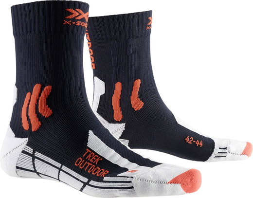 X-Socks Trekkingsocke Trek Outdoor 4.0 - optimaler Komfort für lange Wanderungen - dunkelblau/orange - 1 Paar