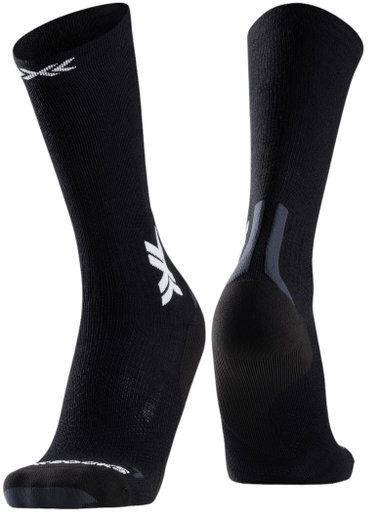 X-Socks Running Socks Crew Run Discovery Merino Black/Grey Men's - 1 Pair