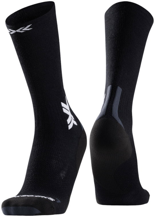 X-Socks Laufsocke Crew Run Discovery Merino schwarz/grau Herren - 1 Paar
