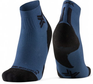 X-Socks Running Sock Run Discover Ankle fluo marine blue/black Men's - 1 Pair
