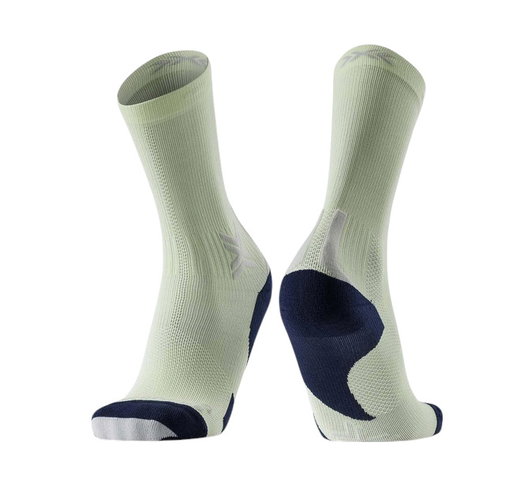 X-Socks Laufsocke Run Discover Crew neo lime/schwarz/grau Herren - 1 Paar