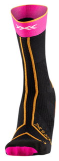 X-Socks Laufsocke Trailrun Terraskin Expert Crew schwarz/orange/pink Herren - 1 Paar