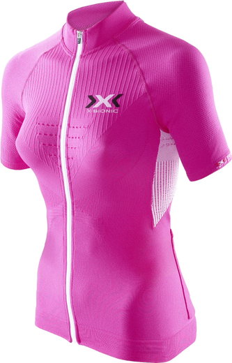 X-Bionic Bike The Trick Short Sleeve Full Zip pink Damen