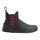 Xero Shoes Minimal-Winterstiefel Ridgeway Chelsea Lined (warm, Cozy-Futter aus Kunstlammfell) schwarz/rot Damen