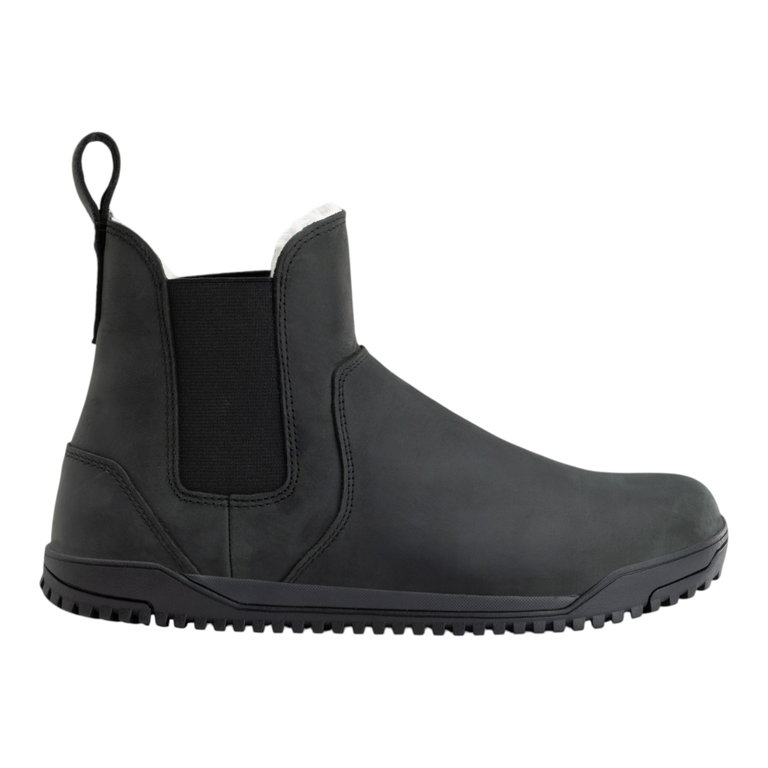 Xero Shoes Minimal-Winterstiefel Ridgeway Chelsea Lined (warm, Cozy-Futter aus Kunstlammfell) schwarz Damen