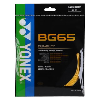 Yonex Badmintonsaite BG65 (Allround+Haltbarkeit) orange Set 10m