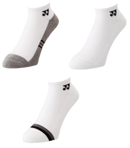 Yonex Sportsocken Sneaker Sport Low Cut 2025 weiss/grau Herren - 3 Paar