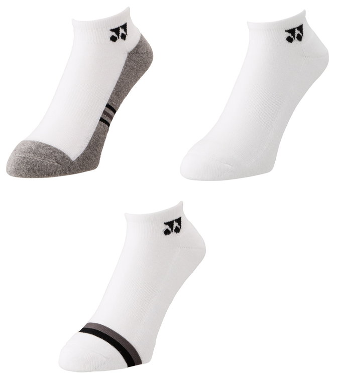 Yonex Sportsocken Sneaker Sport Low Cut 2025 weiss/grau Herren - 3 Paar