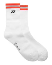 Yonex Sports Sock Crew 19252 Stripe 2026 white/orange - 1 pair
