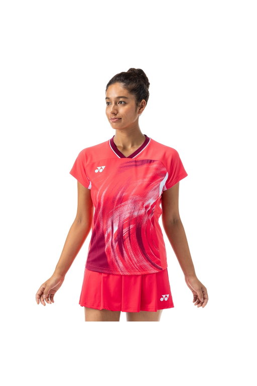 Yonex Badminton-Shirt Crew Neck Tournament (Deutschland) 2024 rot Damen