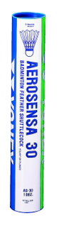 Yonex Badmintonbälle Aerosensa 30 Gänse-Naturfeder weiss Dose 12er