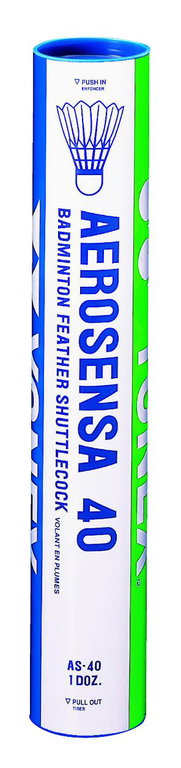 Yonex Badmintonbälle Aerosensa 40 Premium-Gänsefeder weiss Dose 12er