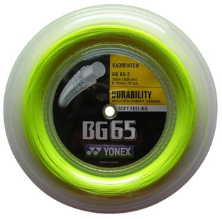 Yonex Badmintonsaite BG 65 0.70mm (Allround+Haltbarkeit) gelb 200m Rolle