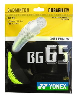 Yonex Badmintonsaite BG65 (Allround+Haltbarkeit) gelb 10m Set