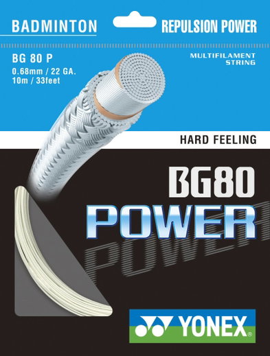 Yonex Badmintonsaite BG 80 Power (Power+Touch) weiss 10m Set