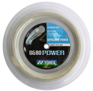 Yonex Badmintonsaite BG 80 Power (Power+Touch) weiss 200m Rolle