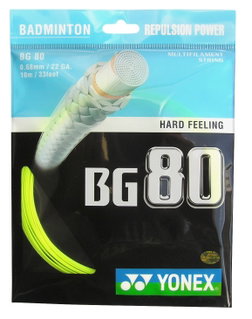 Yonex Badminton String BG80 (Control+Touch) yellow 10m Set