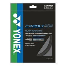 Besaitung mit Badmintonsaite Yonex Exbolt 63 schwarz