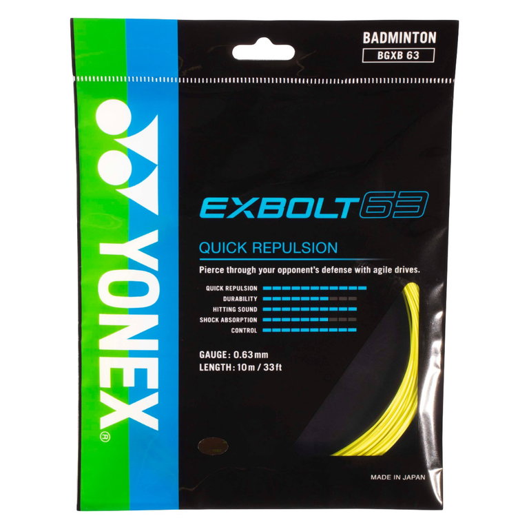 Yonex Sznur do badmintona Exbolt 63 (Kontrola) żółty 10m Zestaw