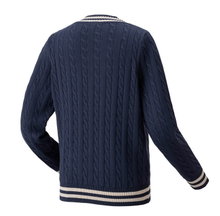 Yonex sweater pullover with V-neck indigo blue boys