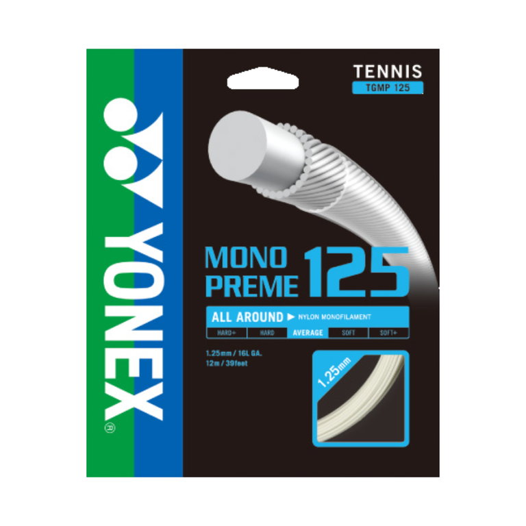 Yonex Tennis String Monopreme (Durability+Control) white 12m Set