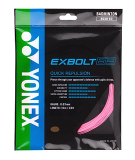 Yonex struna do badmintona Exbolt 63 (kontrola) różowa 10m zestaw