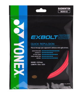 Yonex Badmintonsaite Exbolt 63 (Kontrolle) rubinrot 10m Set