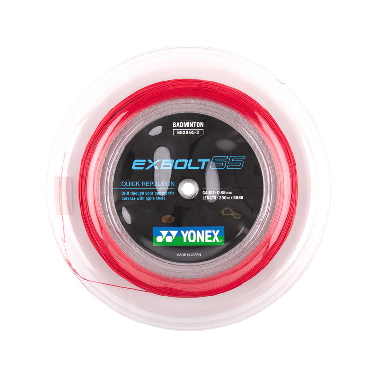 Yonex Badminton String Exbolt 65 (Control) red 200m reel