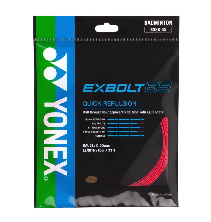 Yonex Badmintonsaite Exbolt 65 (Kontrolle) rot 10m Set