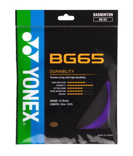 Yonex Badminton String BG65 (Allround + Durability) purple Set 10m