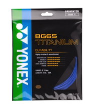 Yonex Badmintonsaite BG 65Ti (Haltbarkeit+Power) blau 10m Set