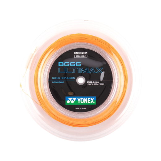 Yonex Badmintonsaite BG 66 Ultimax (Power+Komfort) orange 200m Rolle
