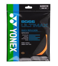 Yonex Badmintonsaite BG 66 Ultimax (Power+Komfort) orange 10m Set