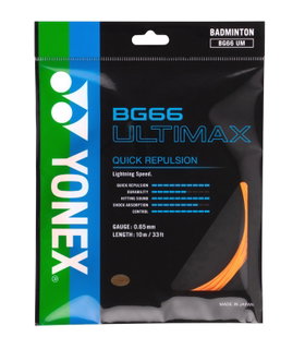 Yonex Badminton String BG 66 Ultimax (Power + Comfort) orange 10m Set
