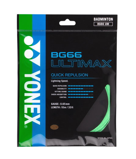 Yonex struna do badmintona BG 66 Ultimax (Moc+Komfort) pastelowa zieleń 10m zestaw