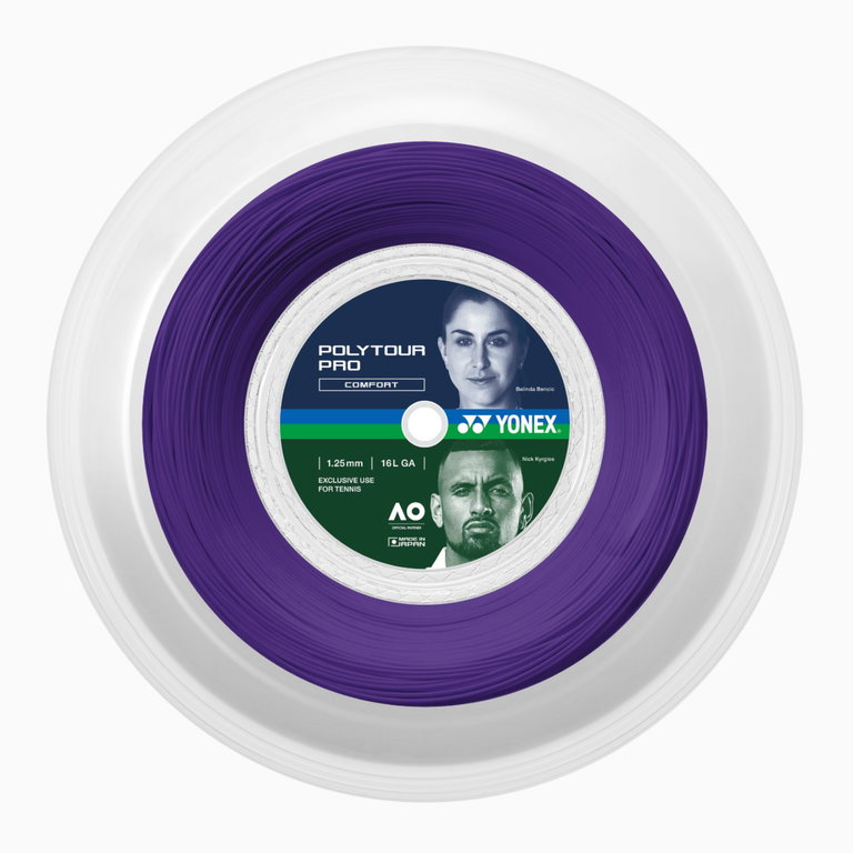 Yonex Tennissaite Poly Tour Pro (Haltbarkeit+Touch) violett 200m Rolle