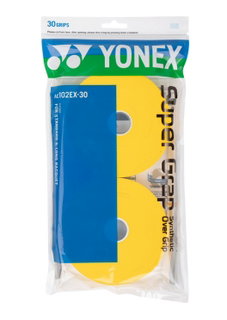 Yonex Overgrip Wet Super Grap 0.6mm (Komfort/glatt/leicht haftend) gelb 30er Clip-Beutel