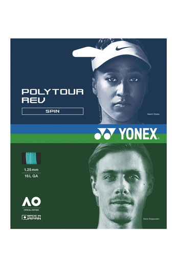 Yonex Tennissaite Poly Tour Rev (Polyester/achteckig) mintgrün 12m Set