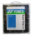 Yonex Overgrip Wet Super Grap 0.6mm (Komfort/glatt/leicht haftend) schwarz 12er Clip-Beutel