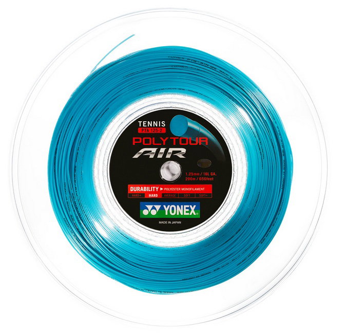 Yonex Tennissaite Poly Tour Air (Haltbarkeit+Touch) blau 200m Rolle