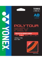 Besaitung mit Tennissaite Yonex Poly Tour Rev (Haltbarkeit+Spin) orange