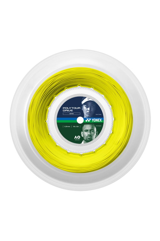 Yonex Tennis String Poly Tour Drive 1.25 (Durability+Spin) Yellow 200m Roll