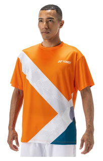 Yonex Training T-shirt Practice Graphic YM0044 (100% Polyester) 2024 orange Men