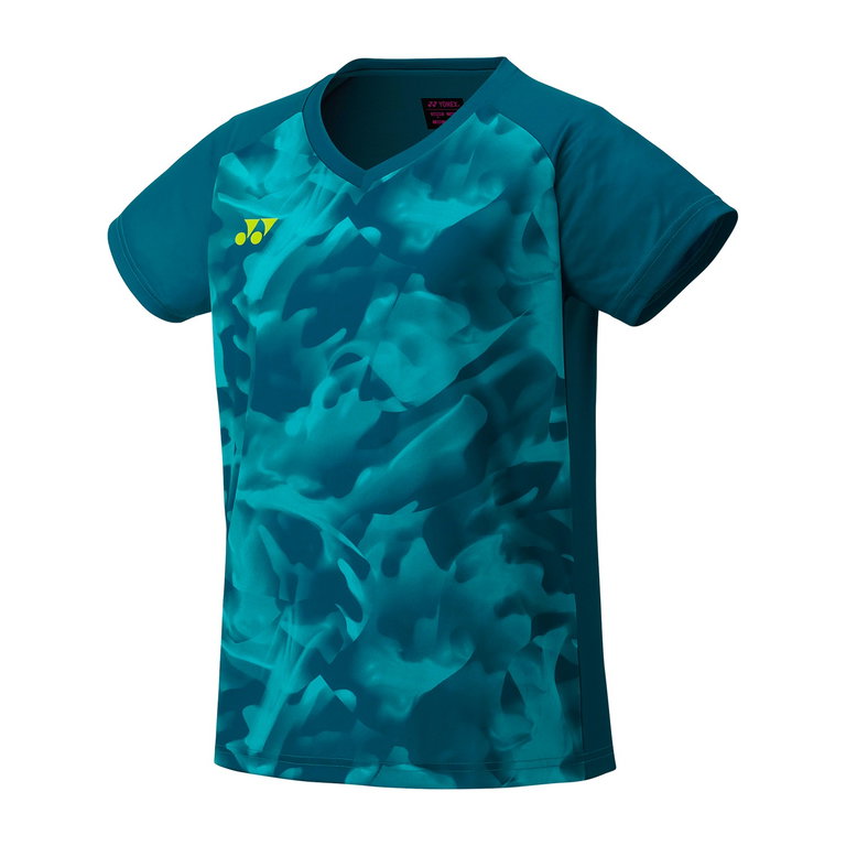Yonex Sport-Tshirt Crew Neck Club Team YW0033 (100% Polyester) 2025 blaugrün Damen