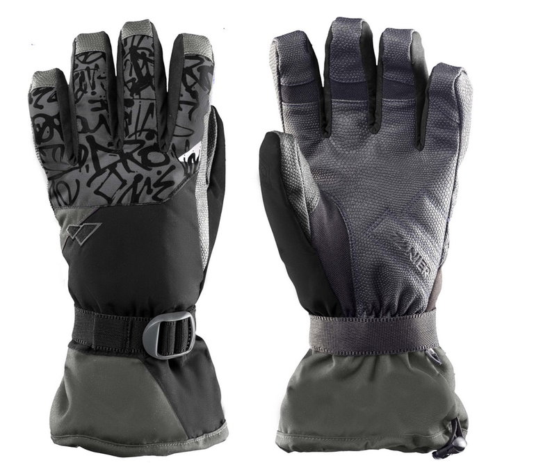Zanier Winterhandschuhe GAP.STX Juniors (wasserdicht) schwarz/anthrazitgrau