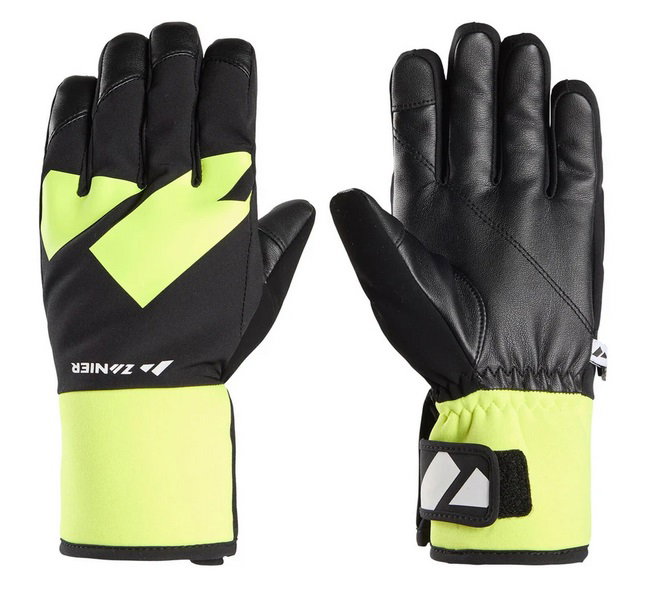 Zanier Winterhandschuhe Shredder.STX (optimalen Tragekomfort) schwarz/neongelb Kinder