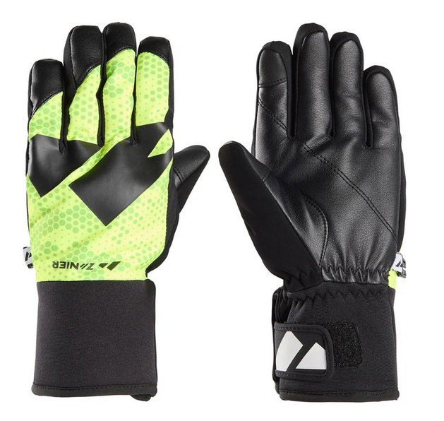 Zanier Winter Gloves Shredder.STX (optimal wearing comfort) black/lime green Children