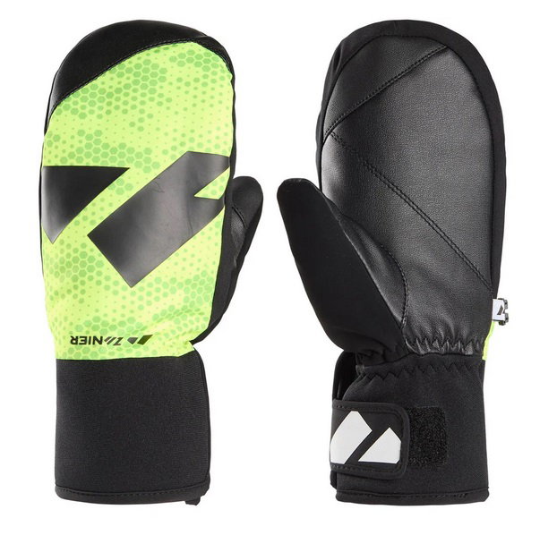 Zanier Winter Gloves Shredder.STX Mittens (optimal wearing comfort) black/lime green Children