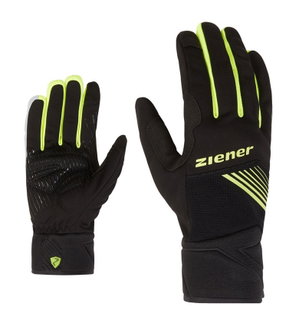 Ziener Winter Fahrrad-Handschuh Dirich Touch (winddicht, atmungsaktiv) schwarz/gelb